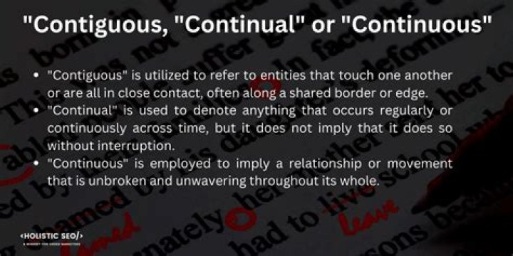Are contiguous and continuous?