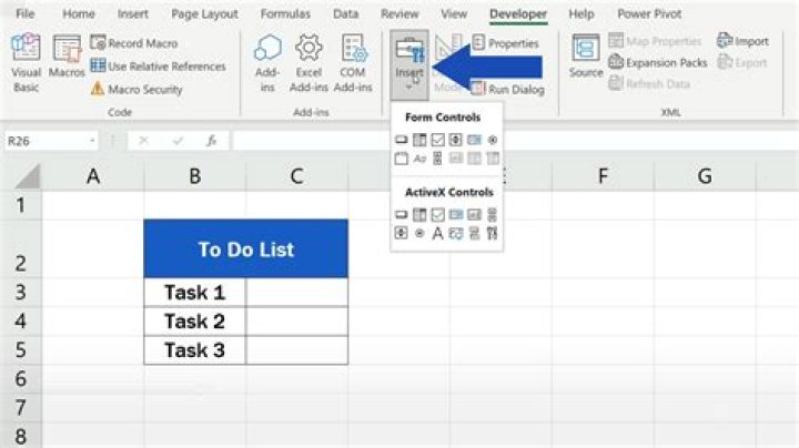 How insert checkbox in excel?