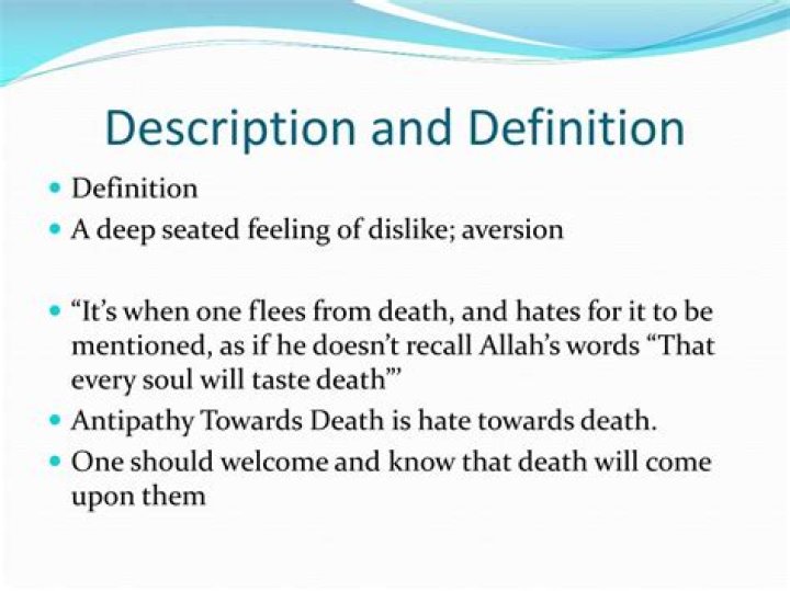 Was does antipathy mean?