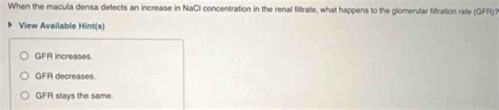 When the macula densa detects an increase in nacl?
