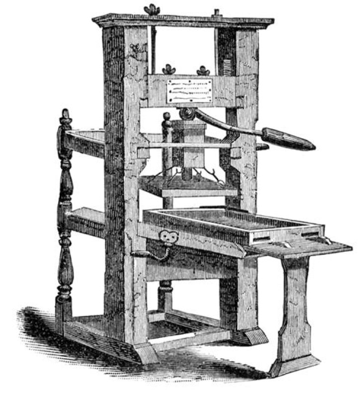 When were printing presses invented?