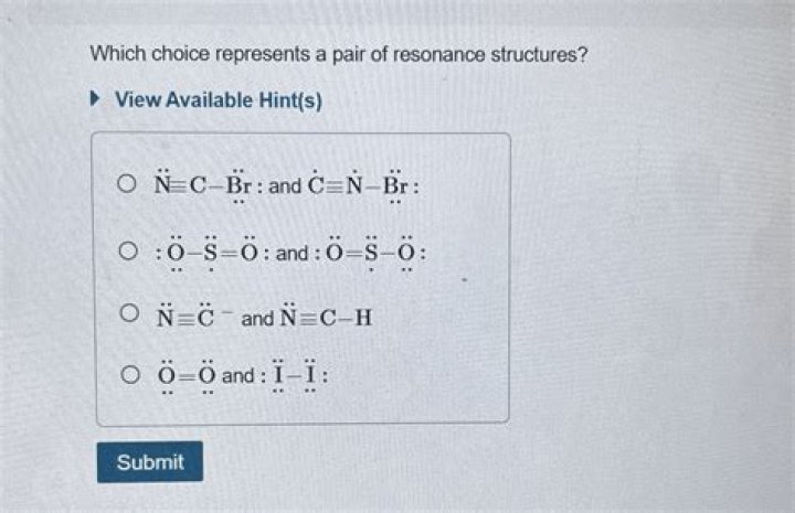Which choice represents a pair of resonance structures?