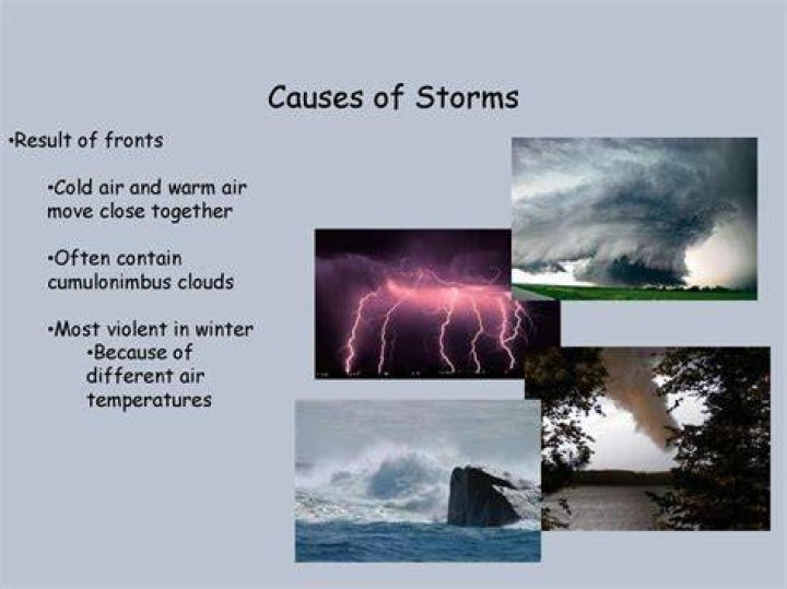 Which condition causes storms to occur?
